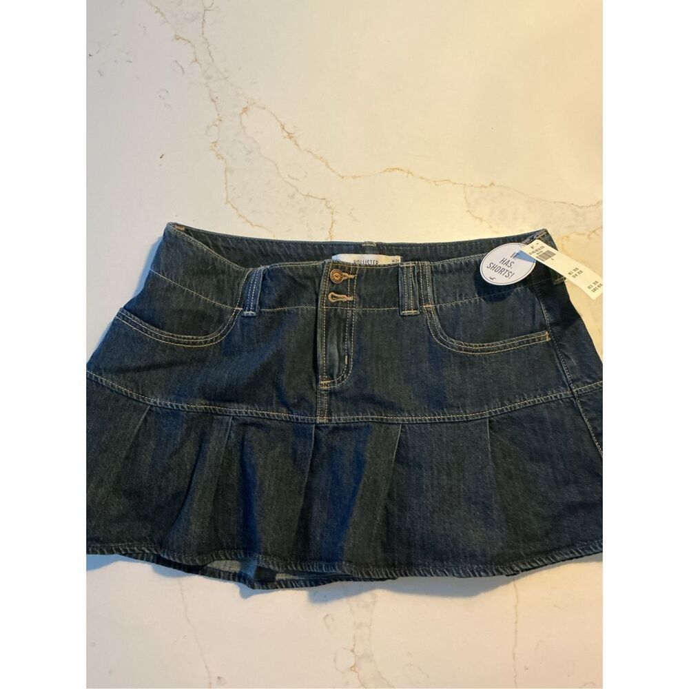 NEW Hollister Denim Skort Sz 8 Ruffle Hem Stretch